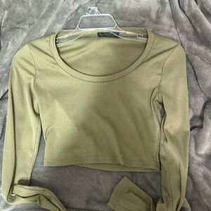 Cropped SHEIN ribbed crop top.